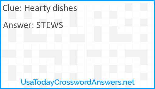 Hearty dishes Answer