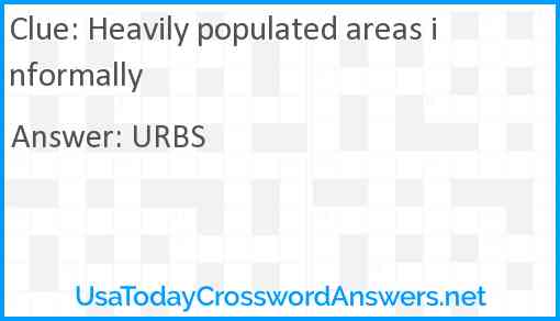 Heavily populated areas informally Answer