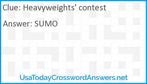 Heavyweights' contest Answer