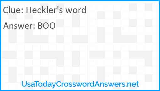Heckler's word Answer