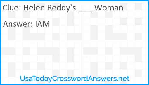 Helen Reddy's ___ Woman Answer