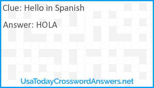 'Hello' in Spanish Answer