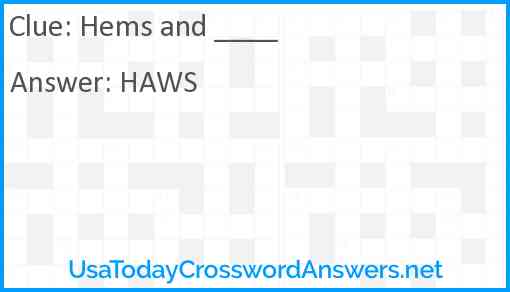 Hems and ____ Answer