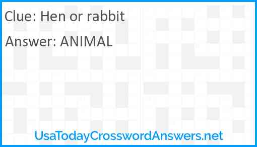 Hen or rabbit Answer