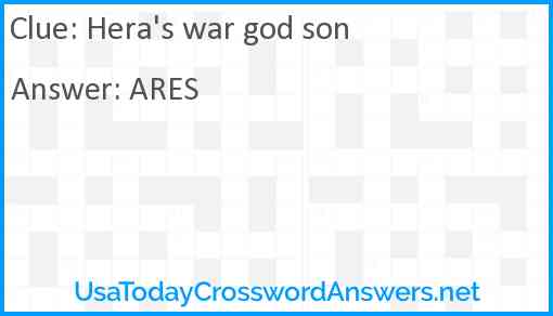 Hera's war god son Answer