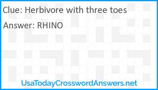 Herbivore with three toes Answer