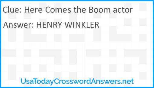 Here Comes the Boom actor Answer