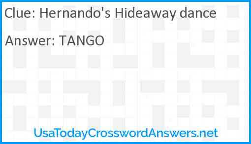 Hernando's Hideaway dance Answer