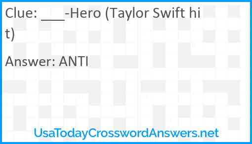 ___-Hero (Taylor Swift hit) Answer
