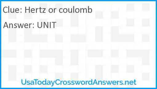Hertz or coulomb Answer