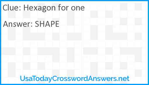 Hexagon for one Answer