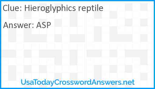 Hieroglyphics reptile Answer
