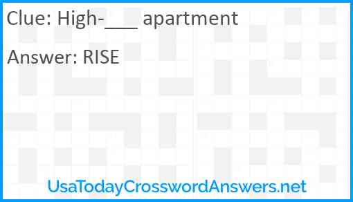 High-___ apartment Answer