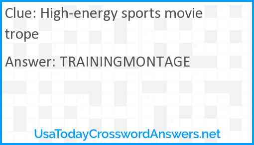 High-energy sports movie trope Answer