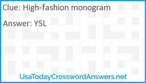 High-fashion monogram Answer