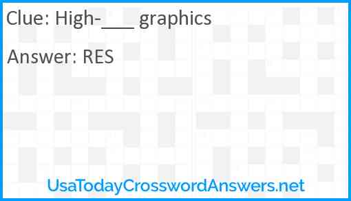 High-___ graphics Answer