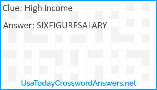 High income Answer