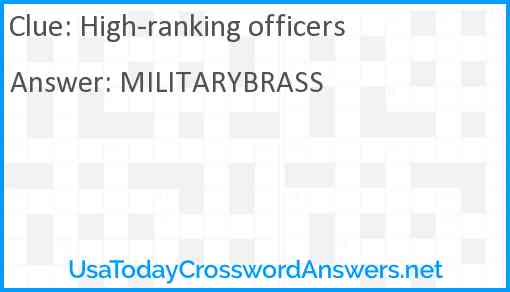 High-ranking officers Answer