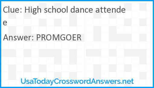 High school dance attendee Answer