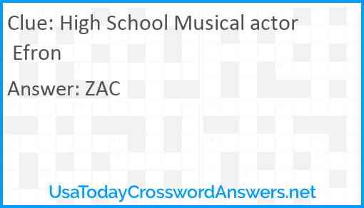 High School Musical actor Efron Answer