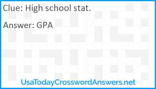 High school stat. Answer