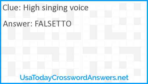 High singing voice Answer