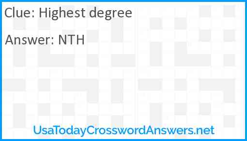 Highest degree Answer