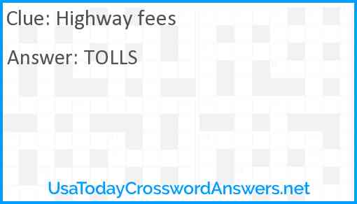 Highway fees Answer