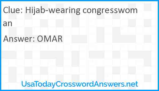 Hijab-wearing congresswoman Answer