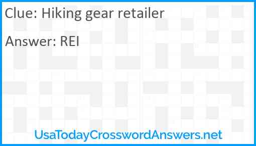 Hiking gear retailer Answer