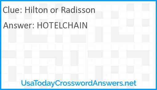 Hilton or Radisson Answer