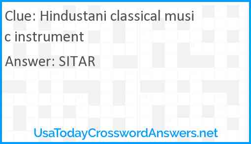 Hindustani classical music instrument Answer