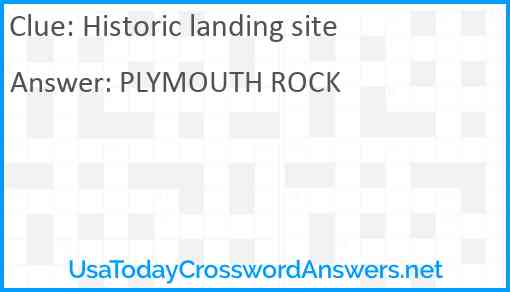 Historic landing site Answer