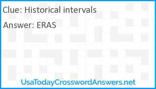 Historical intervals Answer