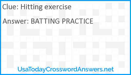 Hitting exercise Answer