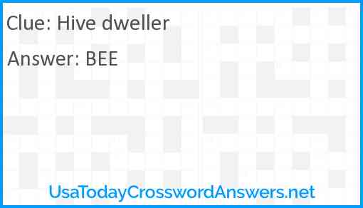 Hive dweller Answer