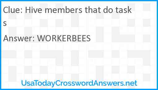 Hive members that do tasks Answer