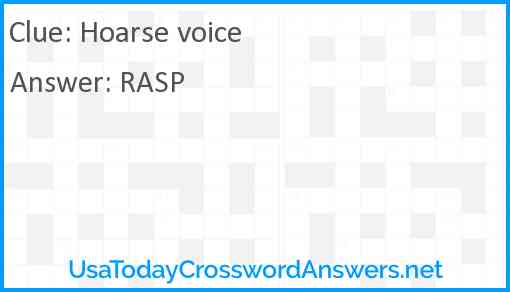 Hoarse voice Answer