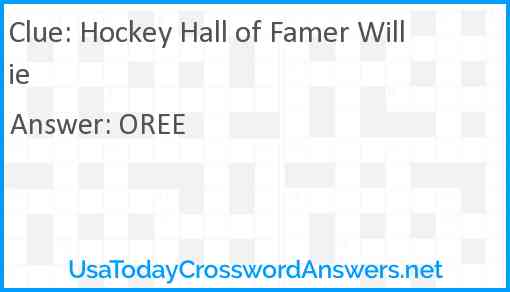 Hockey Hall of Famer Willie Answer