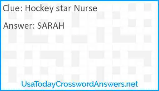 Hockey star Nurse Answer