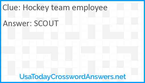 Hockey team employee Answer