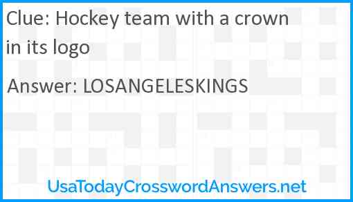 Hockey team with a crown in its logo Answer