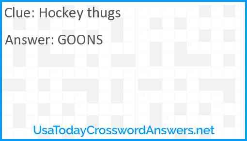Hockey thugs Answer