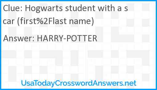 Hogwarts student with a scar (first%2Flast name) Answer