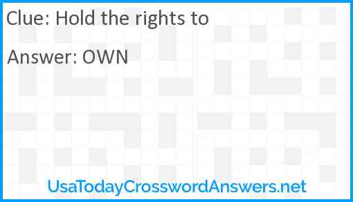 Hold the rights to Answer