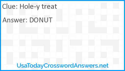 Hole-y treat Answer