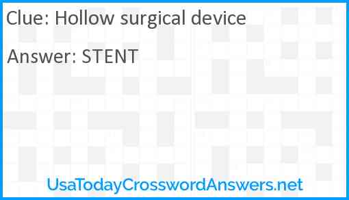 Hollow surgical device Answer