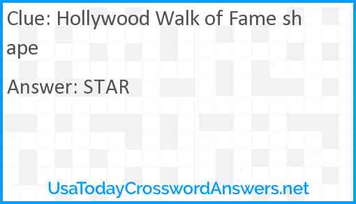 Hollywood Walk of Fame shape Answer