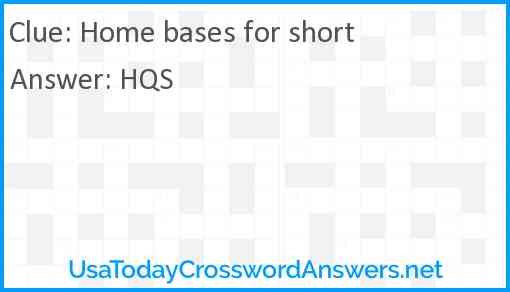 Home bases for short Answer