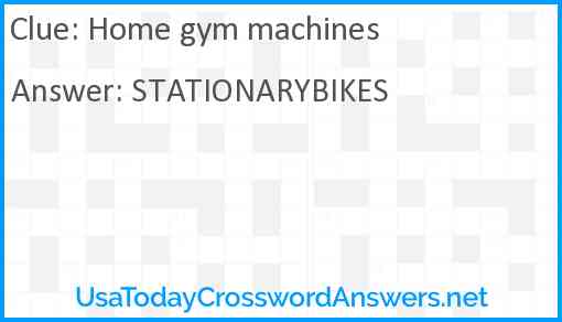 Home gym machines Answer